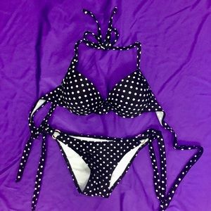 Polka dot two-piece swimsuit